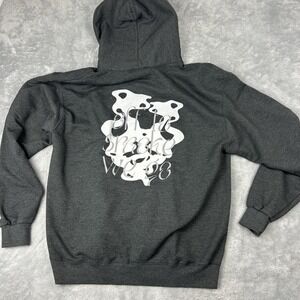 Vintage 90's Champion Hoodie Sweatshirt Size XL Off to Smoke We Go Charcoal Gray